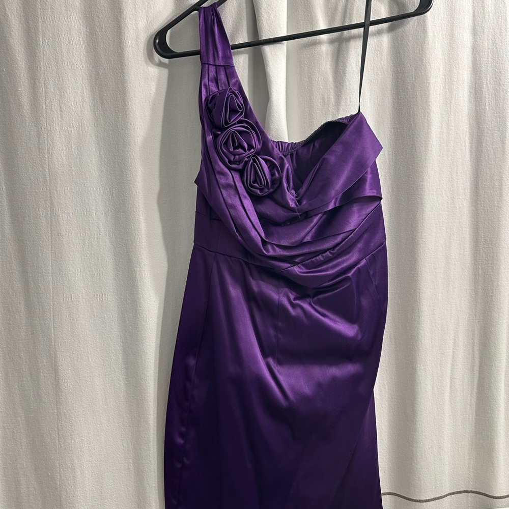 Elegant Purple One-Shoulder Dress